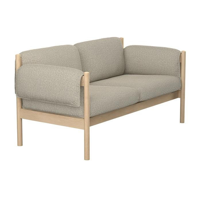 2-SITS SOFFA i trä, textil beige, ek Bianco  - beige/ek Bianco, Design, trä/textil (162/74/78cm) - Skovby