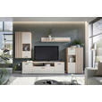 WOHNWAND  in Eichefarben, Kaschmir  290/190/40 cm  - Kaschmir/Eichefarben, MODERN, Glas/Holzwerkstoff (290/190/40cm) - Hom`in