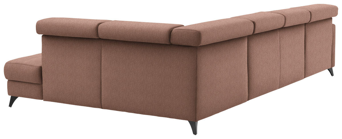 WOHNLANDSCHAFT Beldomo System in Flachgewebe Terracotta  - Terracotta/Schwarz, KONVENTIONELL, Textil/Metall (174/333/215cm) - Beldomo System