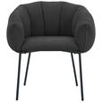 ARMLEHNSTUHL  Stoffauswahl Struktur  Schwarz  - Schwarz, Design, Textil/Metall (66/78/72cm) - Carryhome