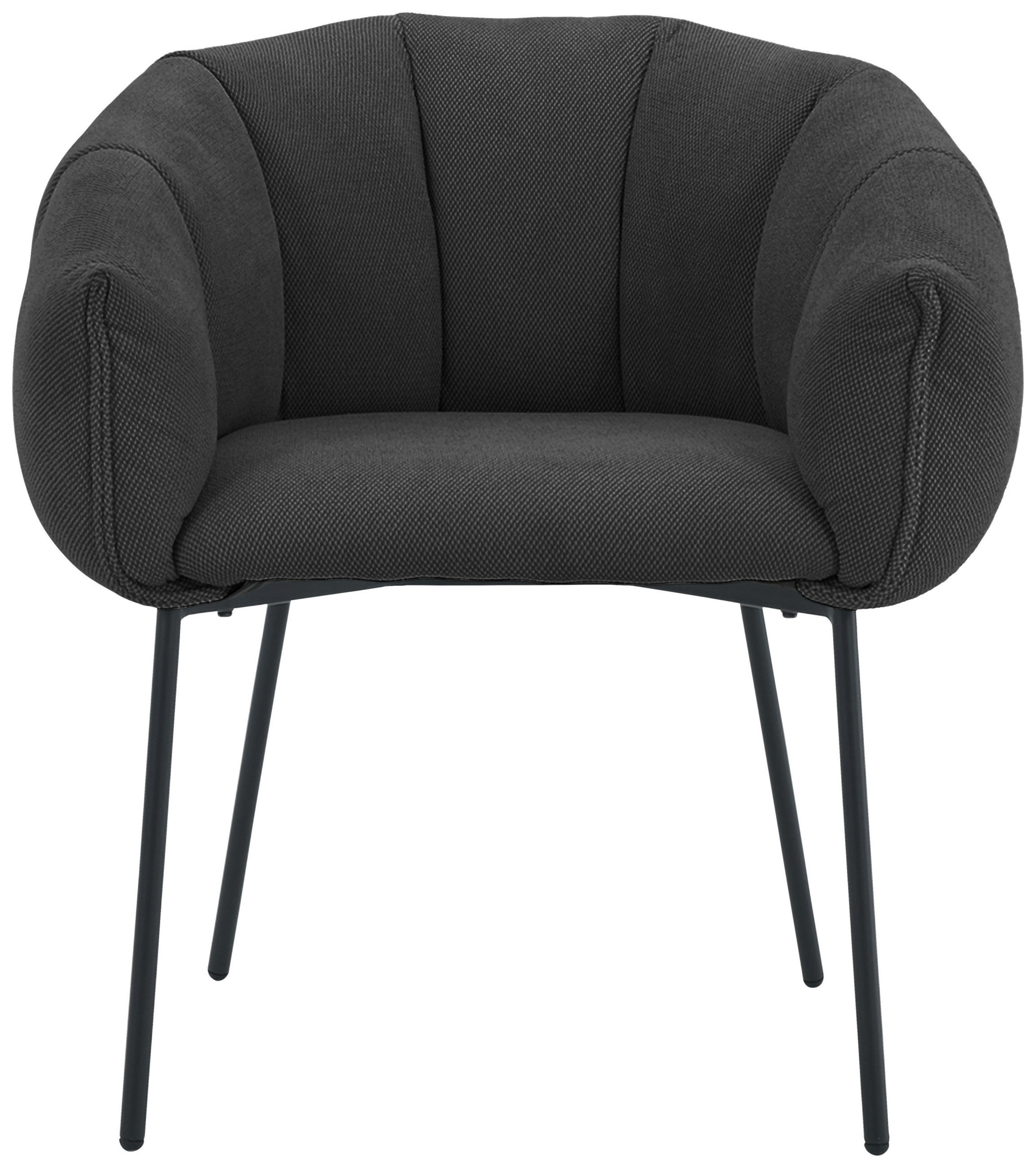 ARMLEHNSTUHL  in Eisen Struktur  - Schwarz, Design, Textil/Metall (66/78/72cm) - Carryhome