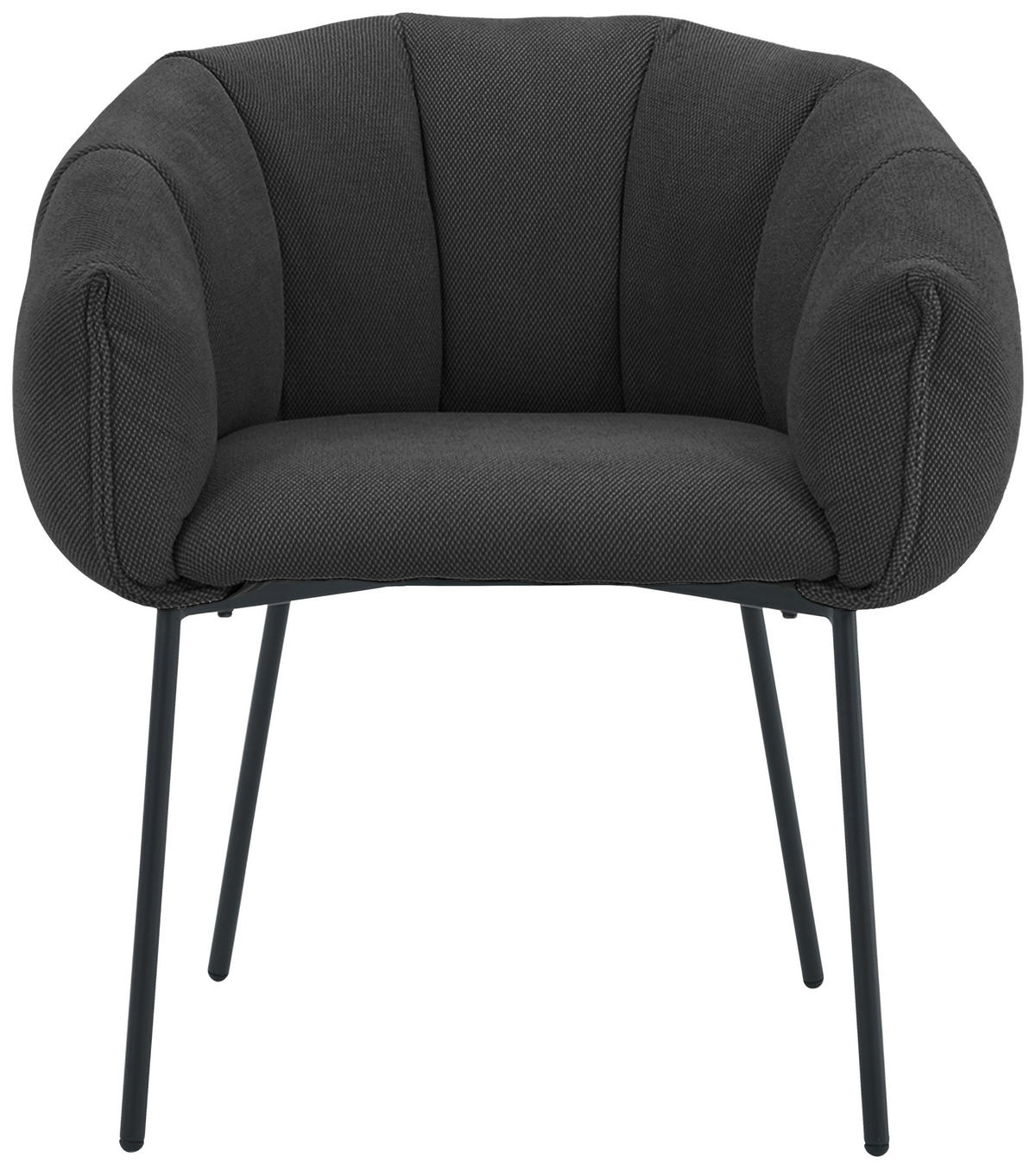 ARMLEHNSTUHL  in Eisen Struktur  - Schwarz, Design, Textil/Metall (66/78/72cm) - Carryhome