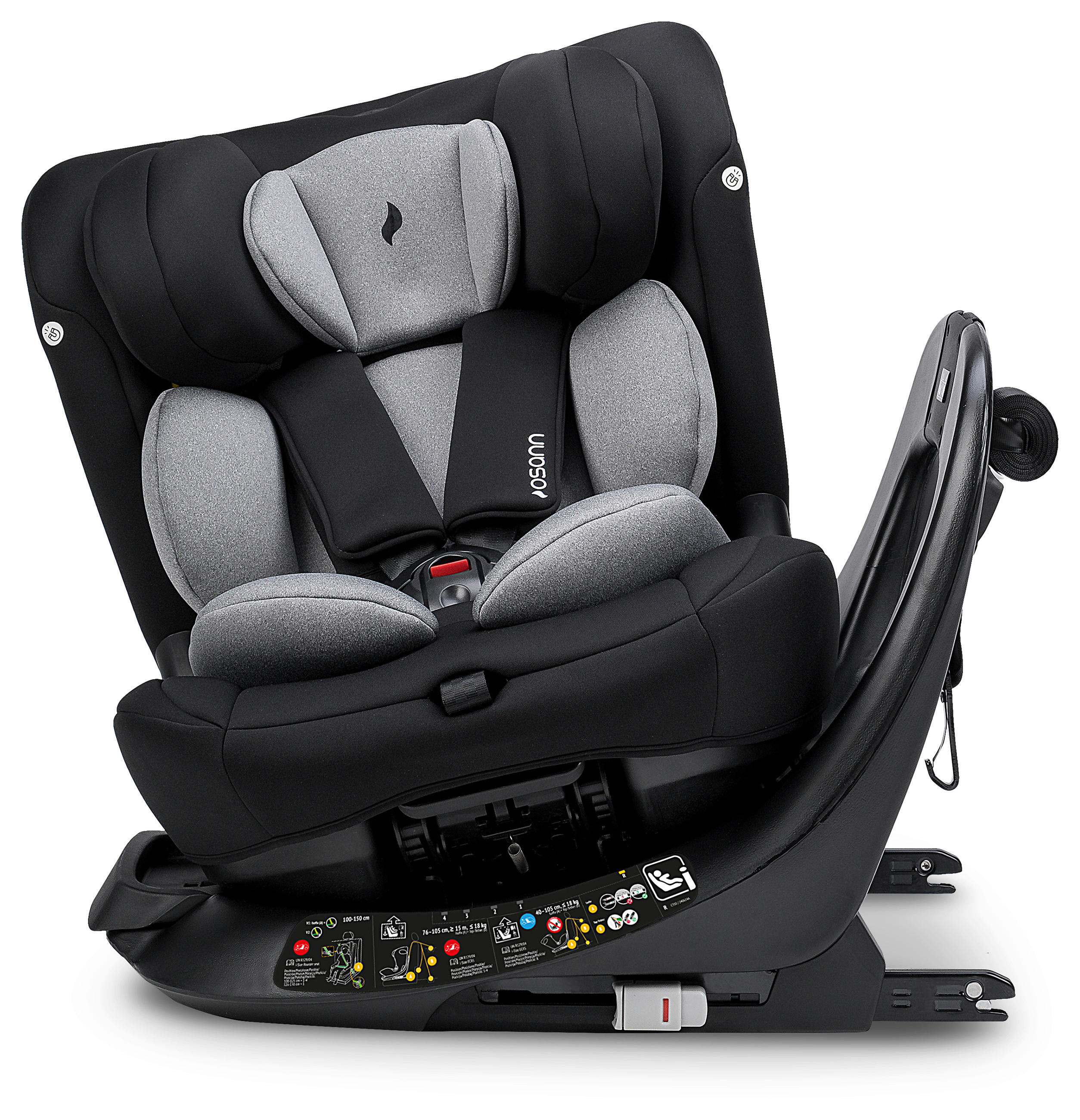 REBOARDER-KINDERSITZ Taos360  - Hellgrau/Schwarz, Basics, Kunststoff/Textil (44/59.5cm) - Osann