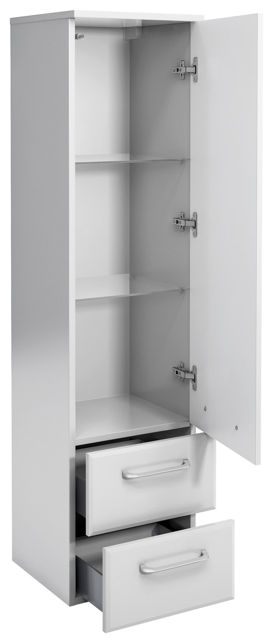 MIDISZEKRÉNY 35/136,1/33 cm  - krómszínű/magasfényű fehér, Konventionell, faalapú anyag/Üveg (35/136,1/33cm) - Xora