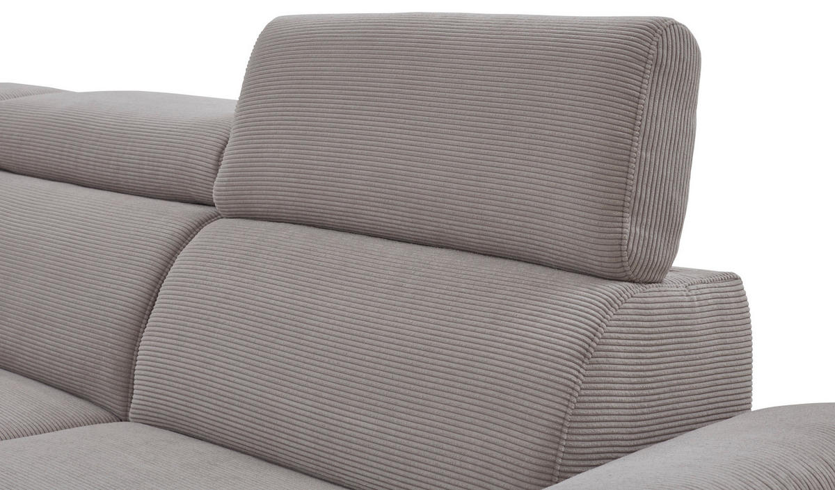 ECKSOFA in Cord Grau  - Schwarz/Grau, Design, Holzwerkstoff/Textil (217/272cm) - Pure Home Comfort