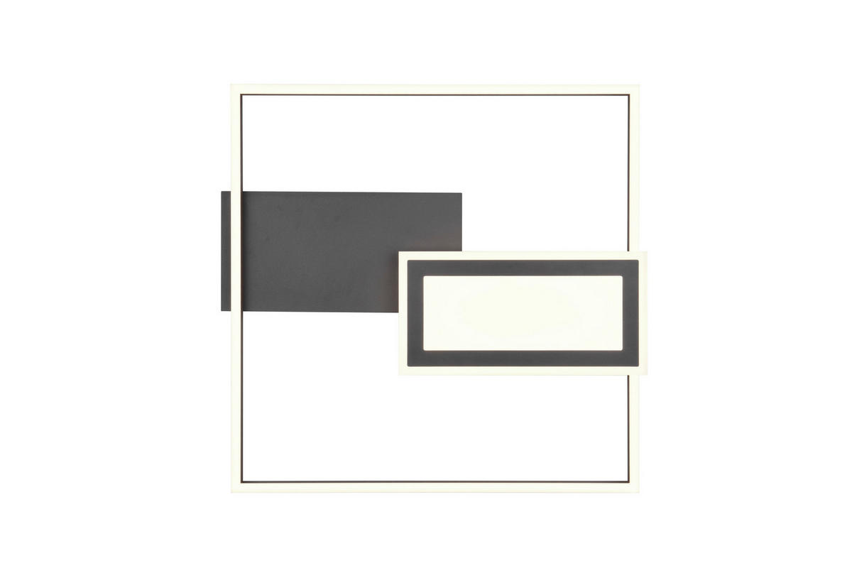 LED-DECKENLEUCHTE     - Weiss/Schwarz, Design, Kunststoff/Metall (53/4.5/50cm)