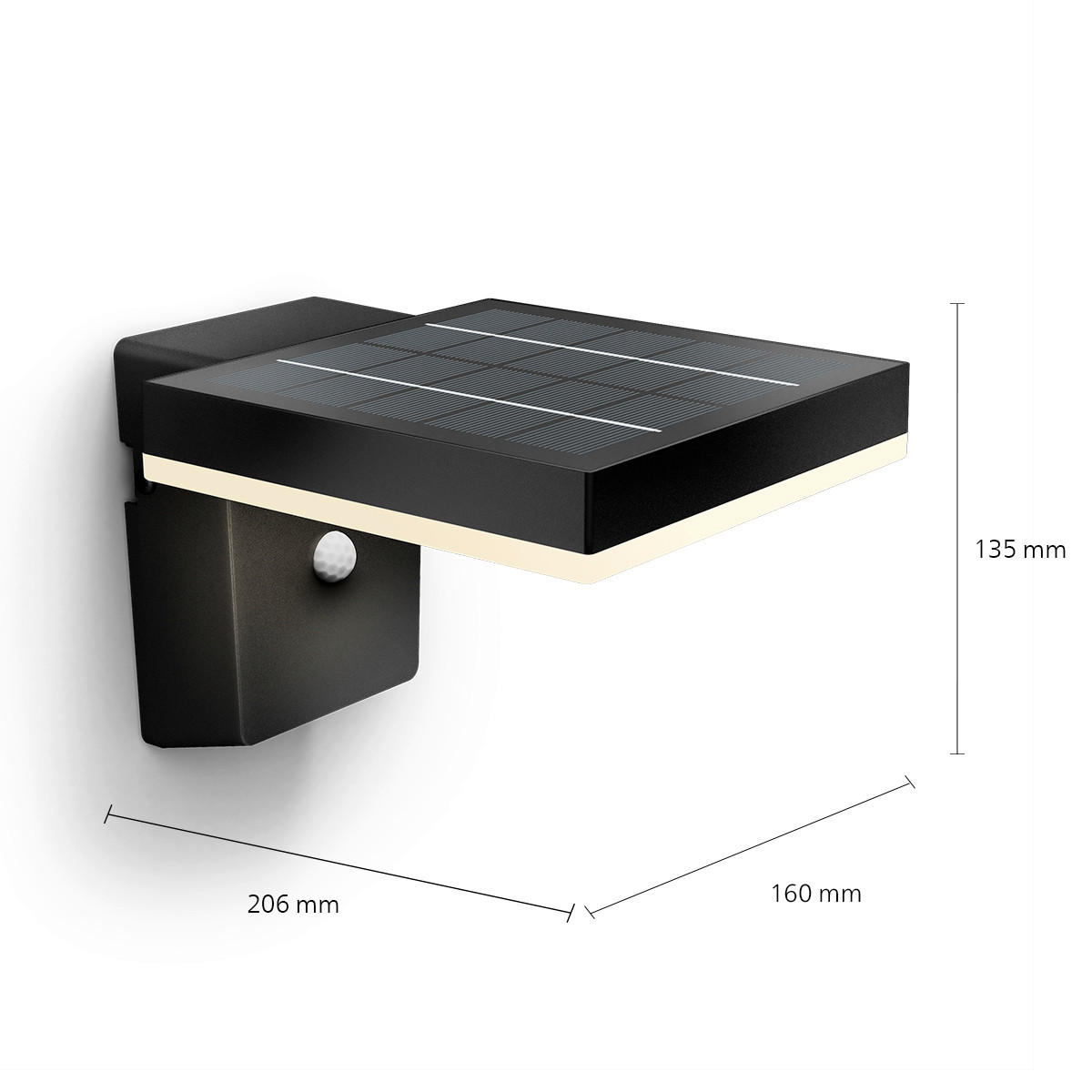 SOLARLEUCHTE 16/13.5/20.6 cm   - Schwarz, KONVENTIONELL, Kunststoff (16/13.5/20.6cm) - Philips
