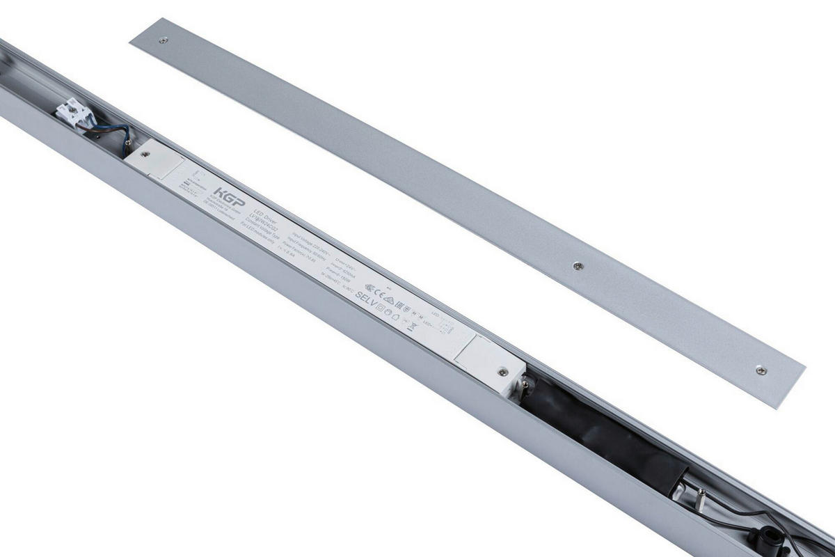SCHIENENSYSTEM-EINSPEISER - Chromfarben, Basics, Kunststoff/Metall (100/4/4cm) - Paulmann
