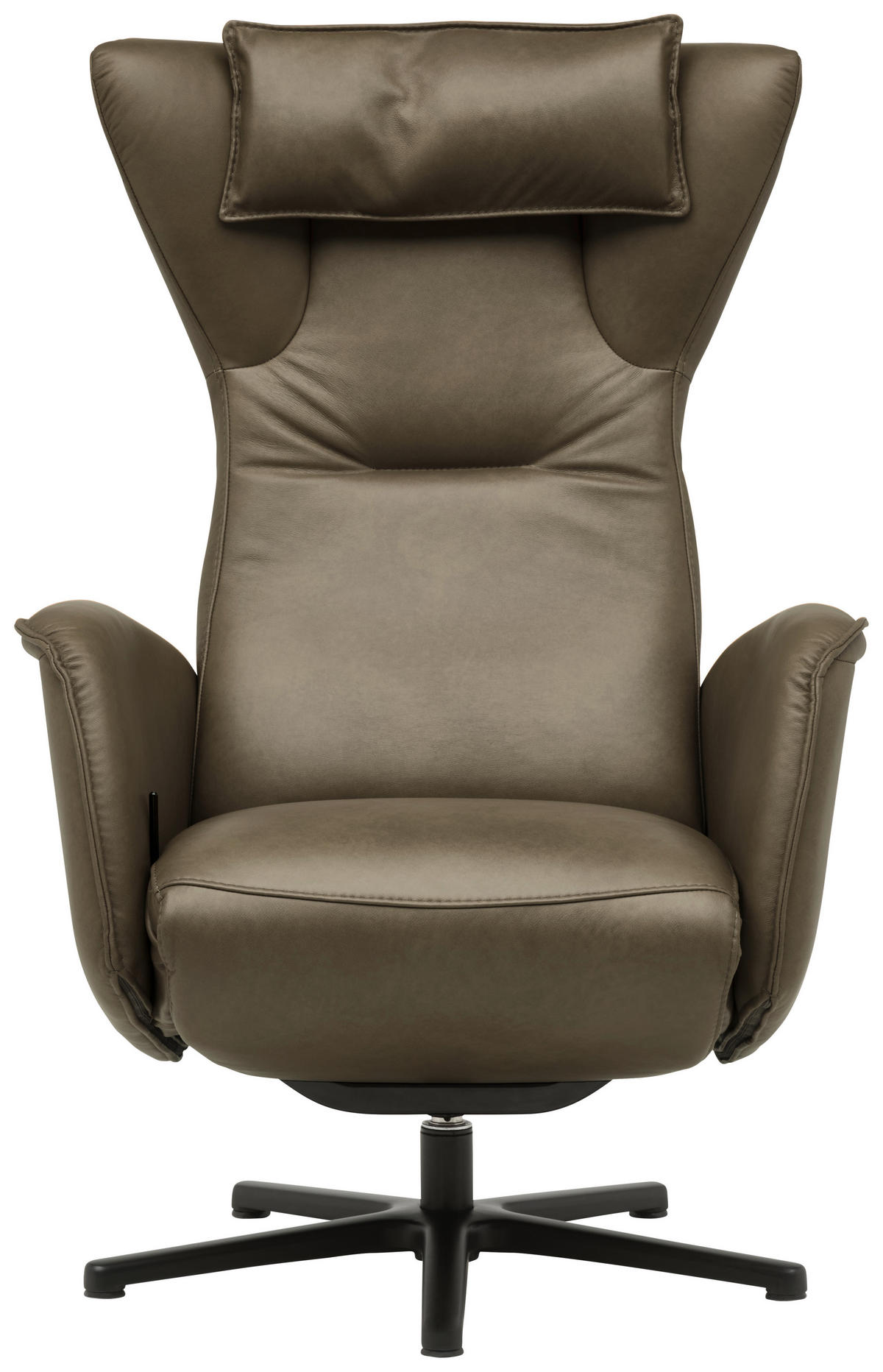 RELAXSESSEL Leder Braun  - Schwarz/Braun, Design, Leder/Metall (75/106/86cm) - Valdera