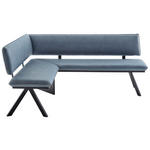 ECKBANK 140/180 cm beschichtet Schwarz, Hellblau   - Schwarz/Hellblau, MODERN, Textil/Metall (140/180cm) - Cantus