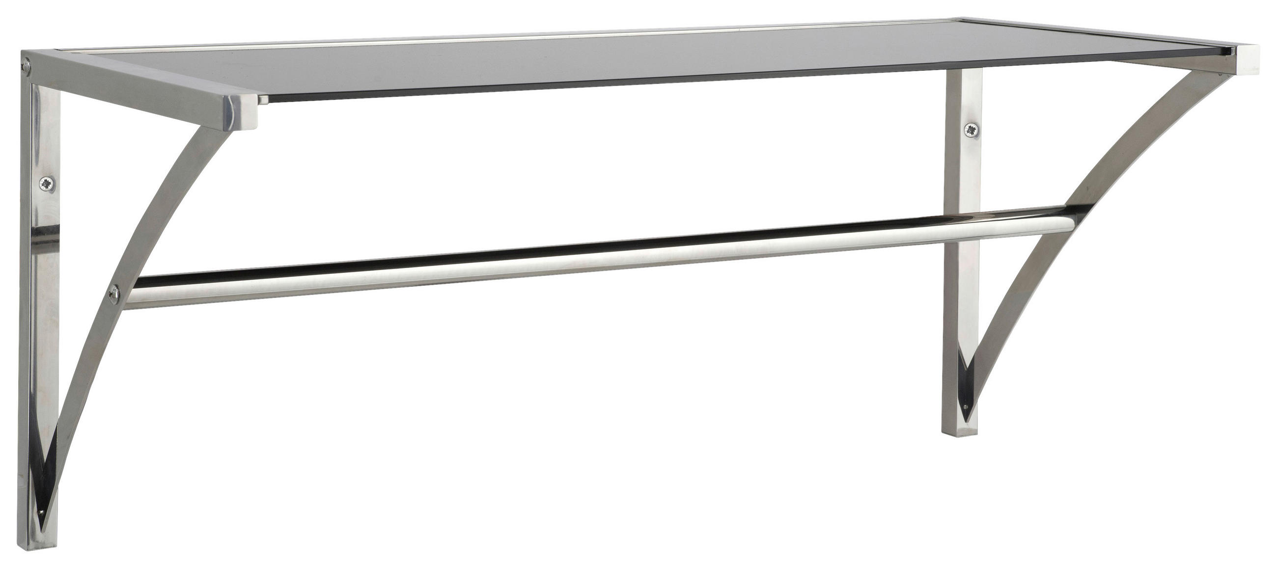 WANDGARDEROBE  in Schwarz, Edelstahlfarben  - Edelstahlfarben/Schwarz, Design, Glas/Metall (70/30/30cm)