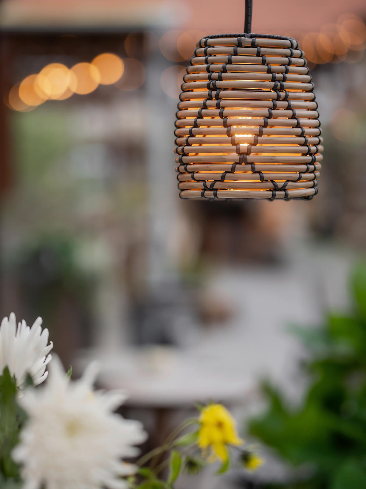 AUßENHÄNGELEUCHTE 18/25 cm   - Schwarz, Natur, Kunststoff (18/25cm)