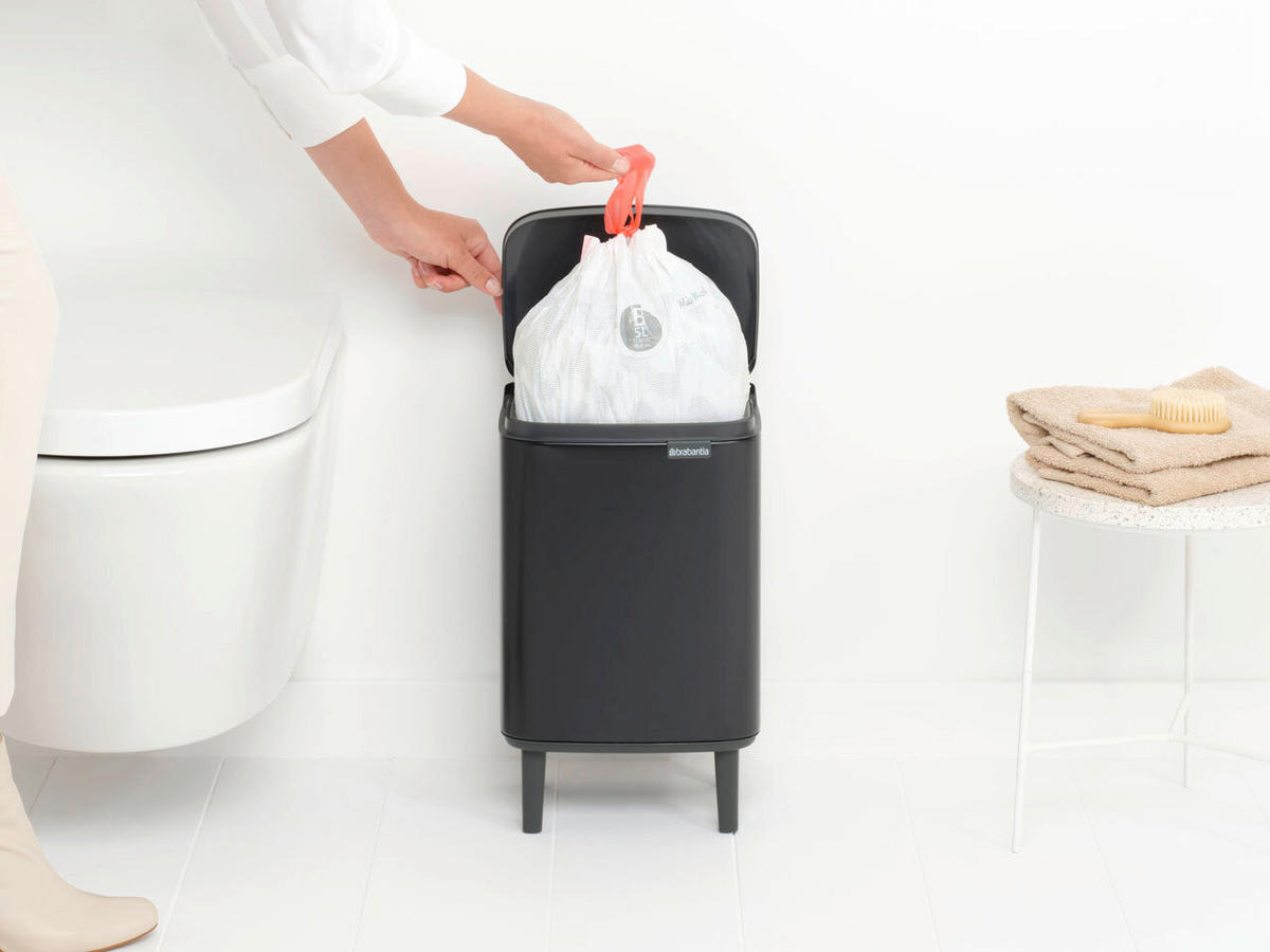 KOŠ ZA SMETI - črna, Basics, kovina (24.2/40/20.7cm) - Brabantia