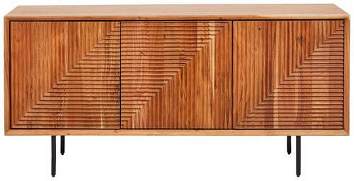 SIDEBOARD  in 147/71/39 cm  - Schwarz/Akaziefarben, Design, Holz/Metall (147/71/39cm) - Livetastic