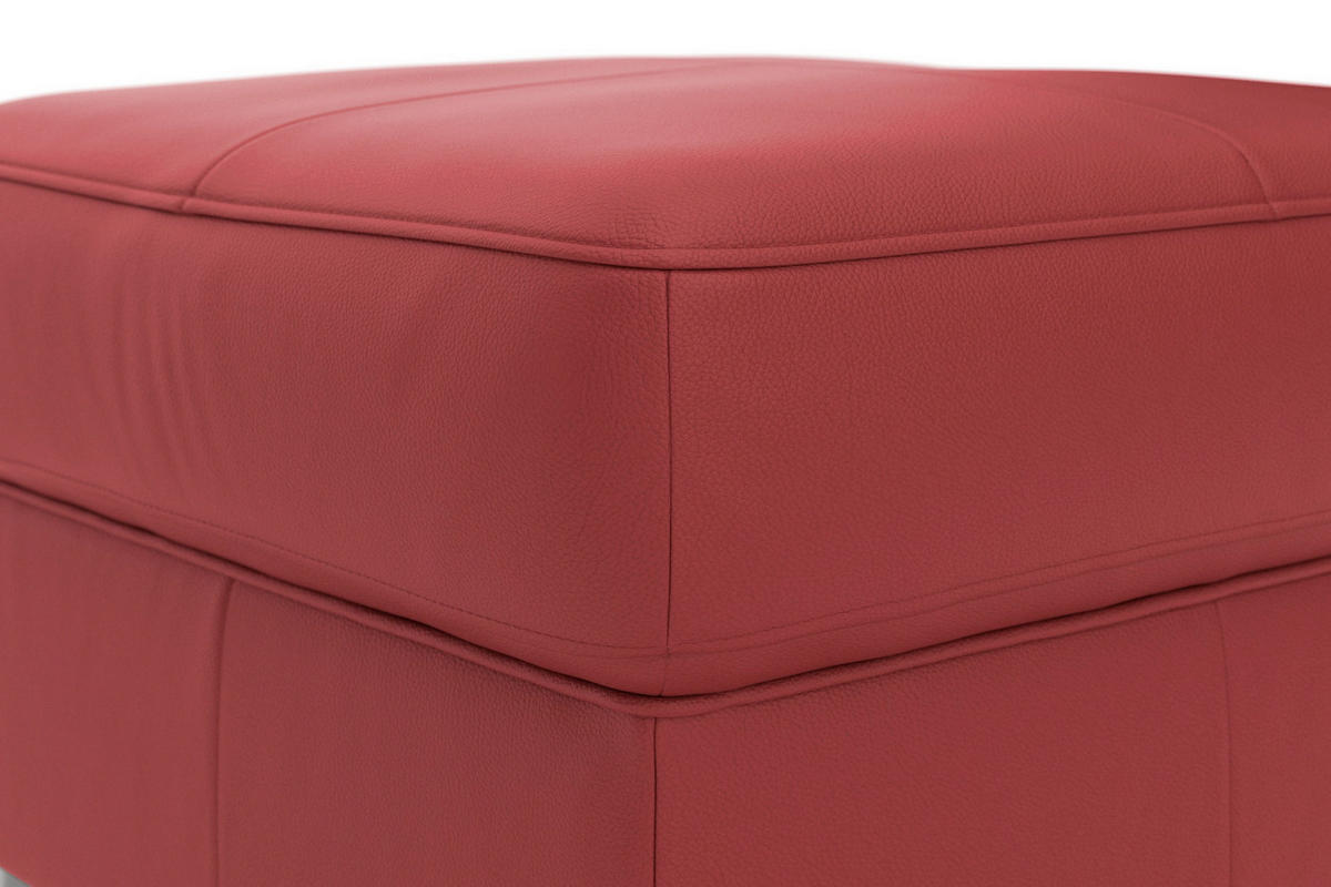 HOCKER ARNGAST E Echtleder Rot  - Chromfarben/Rot, Basics, Leder/Metall (58/48/58cm) - Sit & More