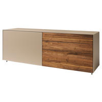 SIDEBOARD Nussbaumfarben, Hellbraun  201,2/78,8/41,9 cm  - Hellbraun/Edelstahlfarben, Natur, Glas/Holz (201,2/78,8/41,9cm) - Team 7