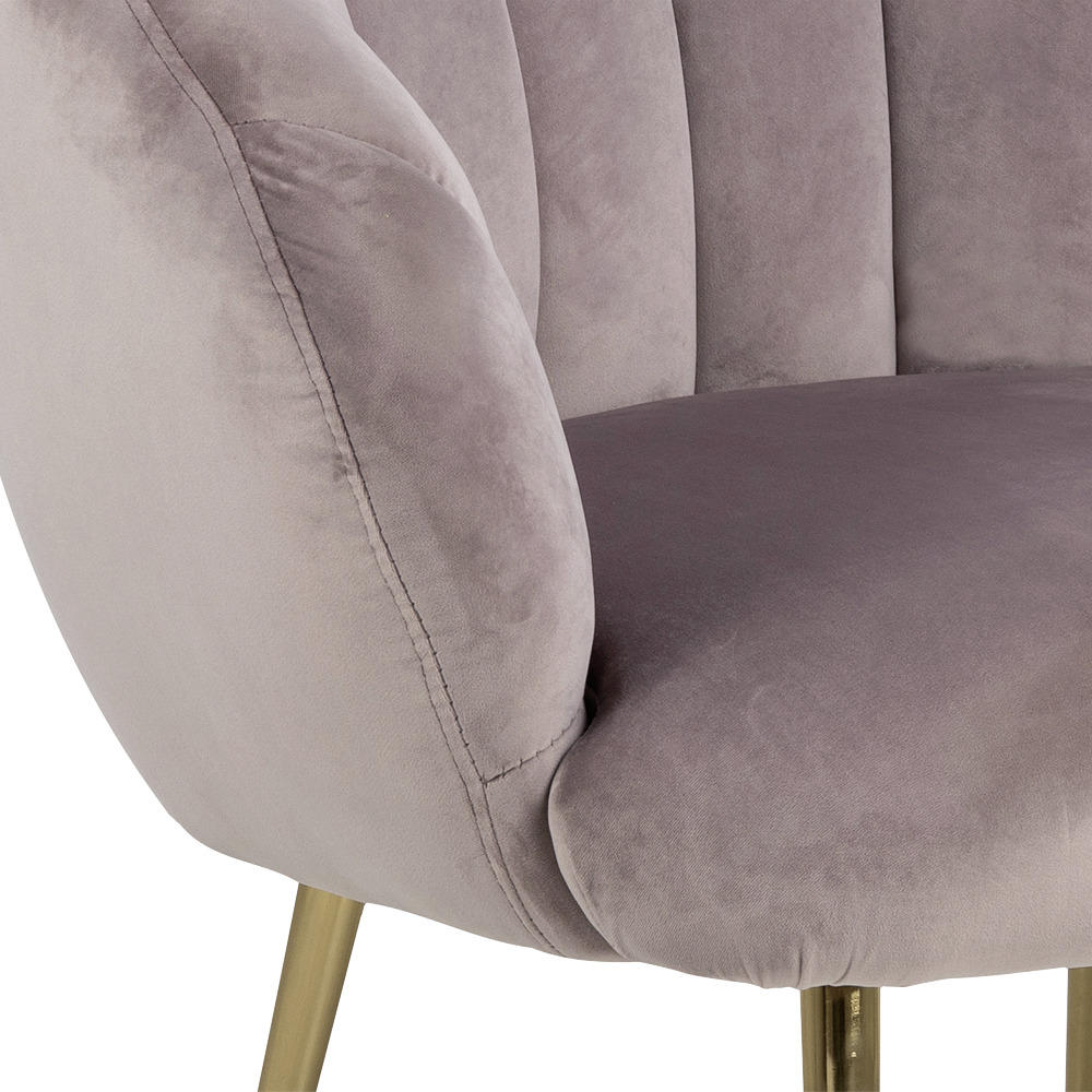 SESSEL in Samt Rosa  - Messingfarben/Rosa, Design, Textil/Metall (76/81/76cm) - Ambia Home