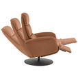 RELAXSESSEL in Leder Cognac  - Cognac/Schwarz, Design, Leder/Metall (76/108/86cm) - Dieter Knoll
