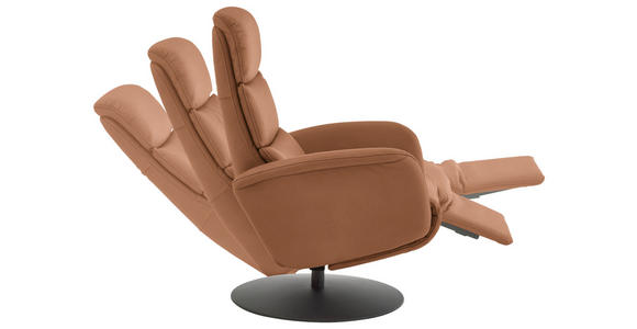 RELAXSESSEL in Leder Cognac  - Cognac/Schwarz, Design, Leder/Metall (76/108/86cm) - Dieter Knoll