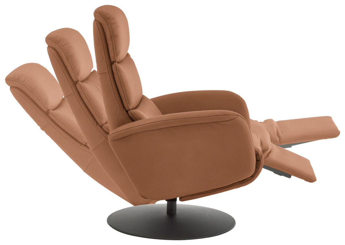 RELAXSESSEL in Leder Cognac  - Cognac/Schwarz, Design, Leder/Metall (76/108/86cm) - Dieter Knoll