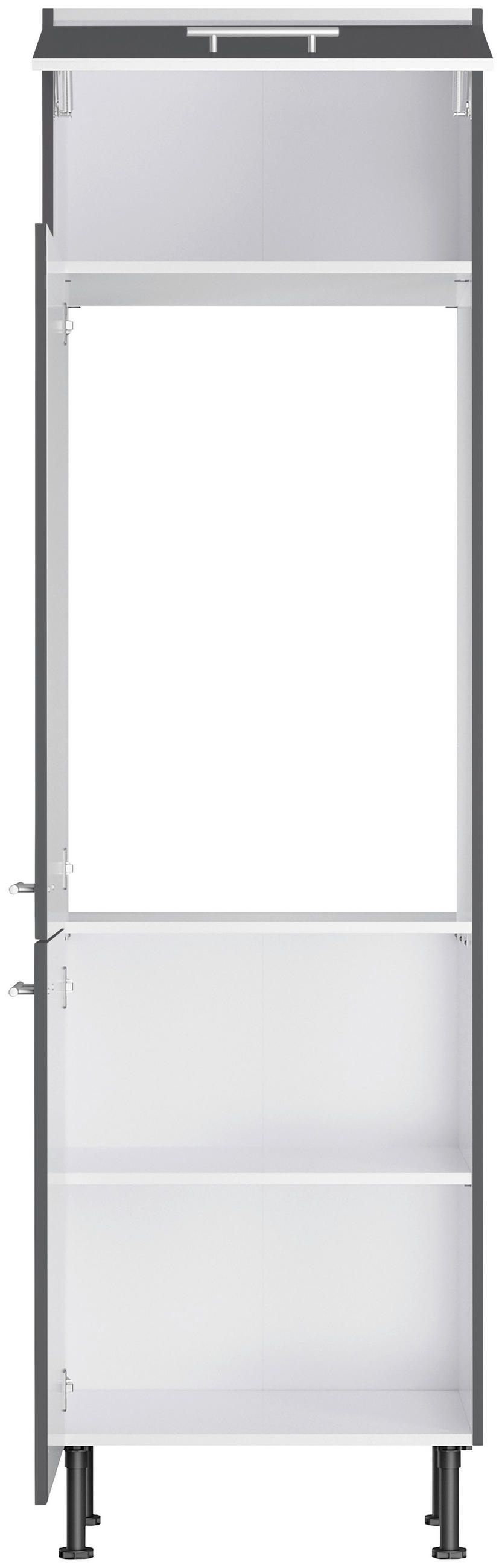 KÜCHENLEERBLOCK 270 cm   in Anthrazit  - Edelstahlfarben/Eichefarben, Basics, Holzwerkstoff/Metall (270cm) - Optifit