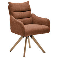 ARMLEHNSTUHL Jacquard  - Rotbraun/Eichefarben, Design, Holz/Textil (62/86/68cm) - Welnova