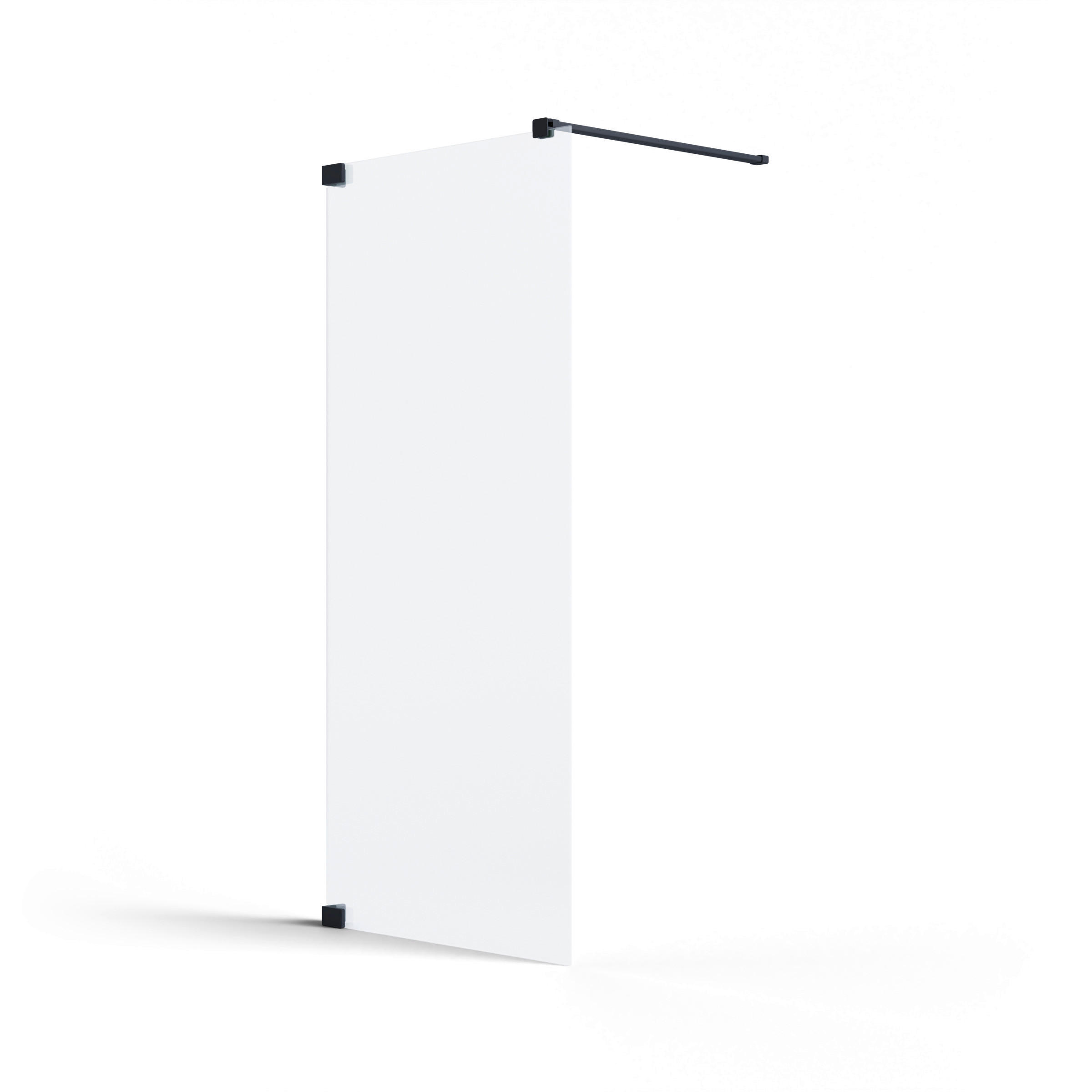DUSCHTRENNWAND Schwarz  80/200 cm  - Schwarz, Basics, Glas/Metall (80/200cm) - Schöner Wohnen