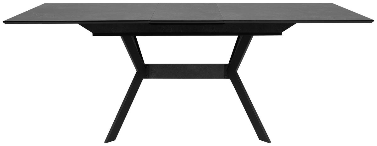 ESSTISCH in Holzwerkstoff 160-200/90/76 cm  - Schwarz, Modern, Holzwerkstoff/Metall (160-200/90/76cm) - MID.YOU