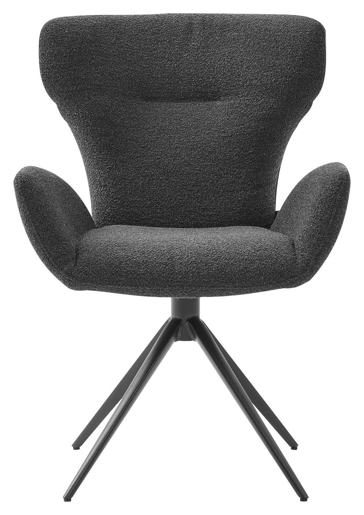 ARMLEHNSTUHL  in Bouclé  - Schwarz, Design, Textil/Metall (65/93/68cm) - Musterring