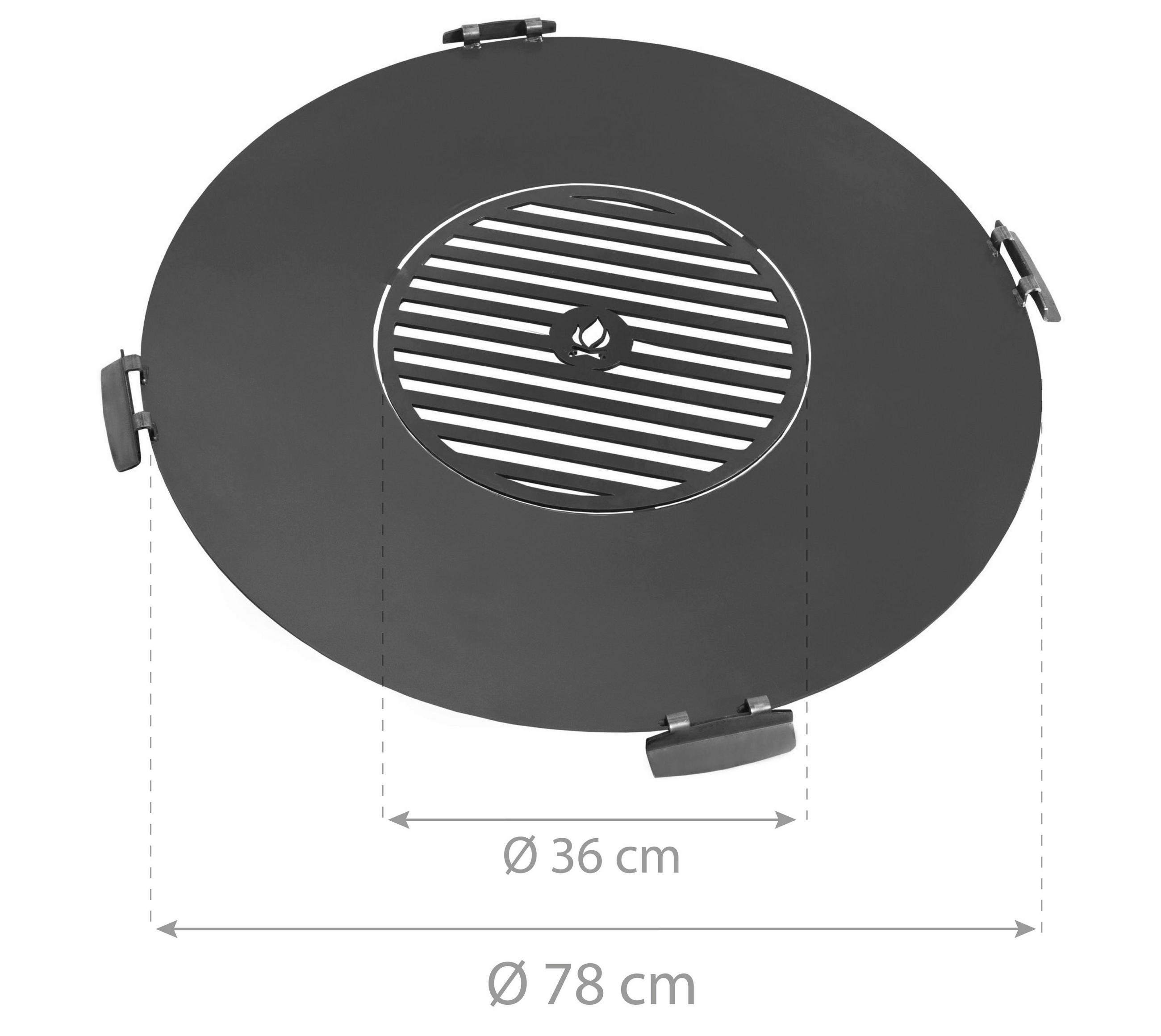 GRILLPLATTE - Schwarz, Basics, Metall (80cm)