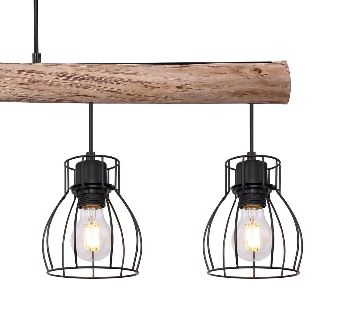 ZÁVĚSNÉ SVÍTIDLO, 104/13,6/140 cm  - černá/přírodní barvy, Basics, kov/dřevo (104/13,6/140cm) - Globo