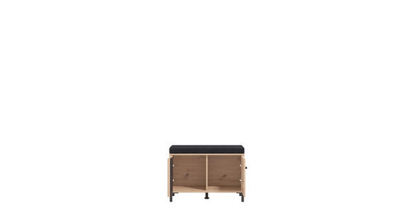 GARDEROBE 6-teilig  in 240/192,5/40 cm  - Schwarz/Eiche Artisan, Basics, Holzwerkstoff/Textil (240/192,5/40cm) - Carryhome