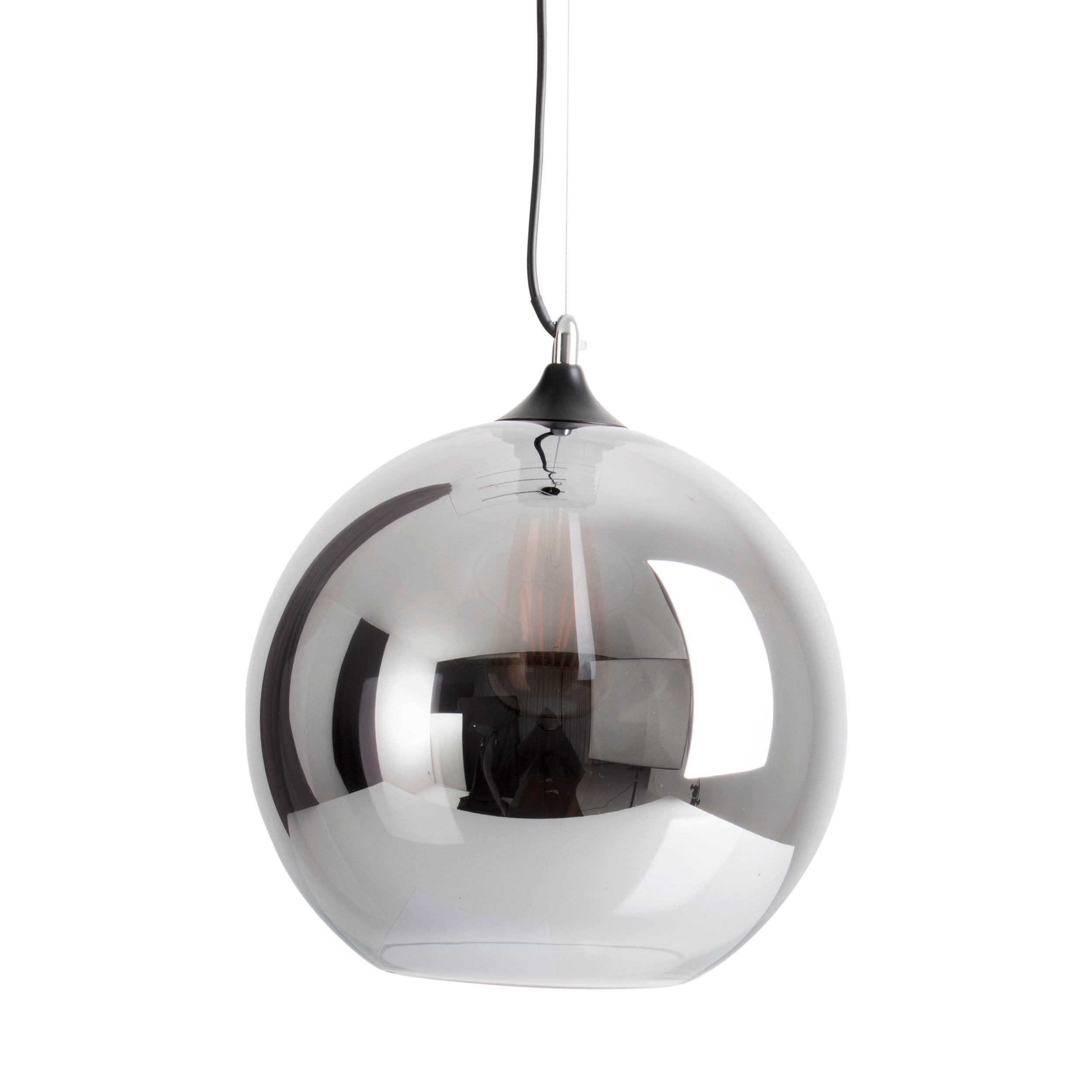 HÄNGELEUCHTE 30/130 cm  - Anthrazit/Schwarz, Design, Glas/Metall (30/130cm) - Näve