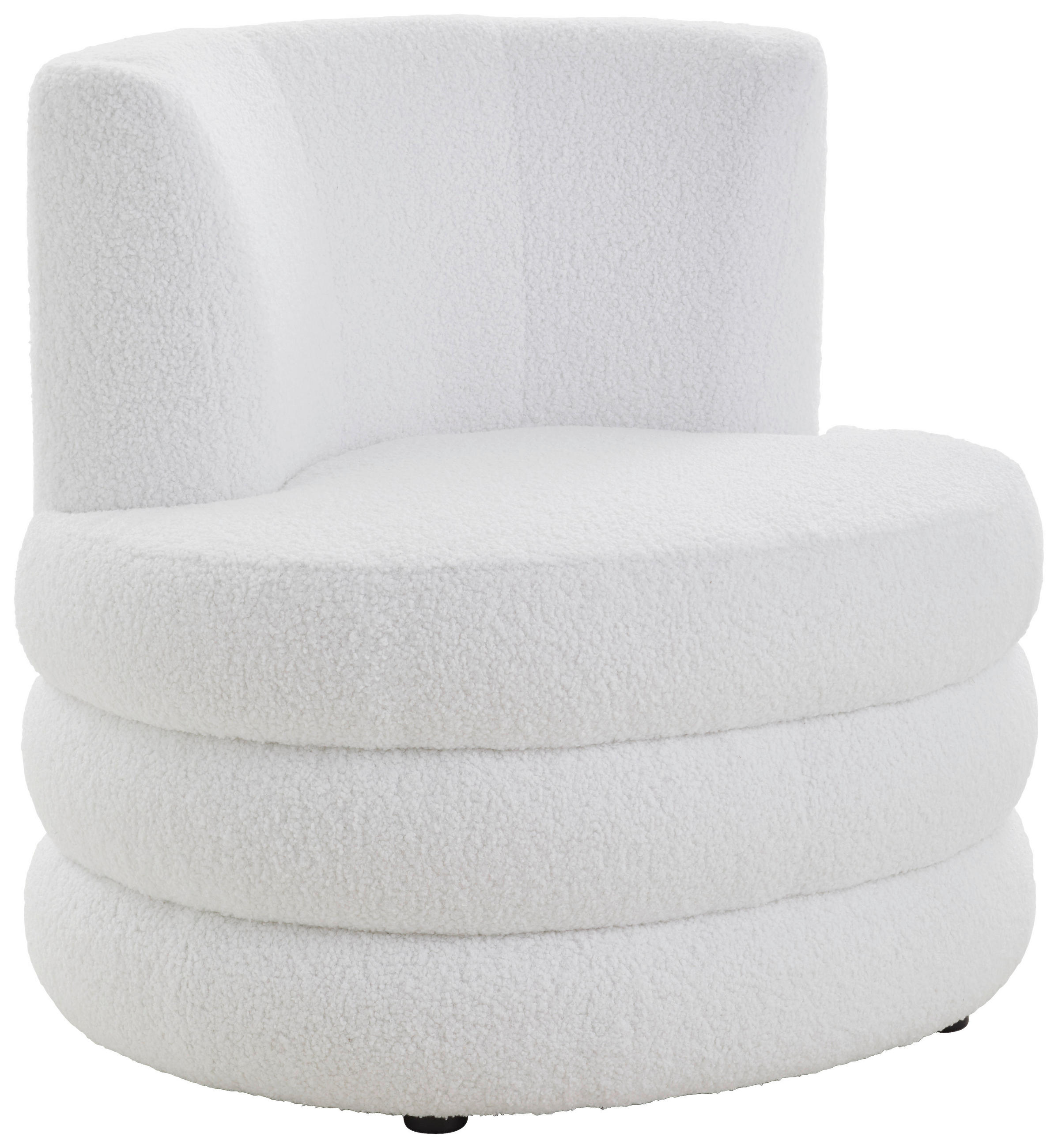 DESIGNSESSEL Magari Flachgewebe, Teddystoff Weiß    - Edelstahlfarben/Weiß, Trend, Textil/Metall (90/82/85cm) - Livetastic