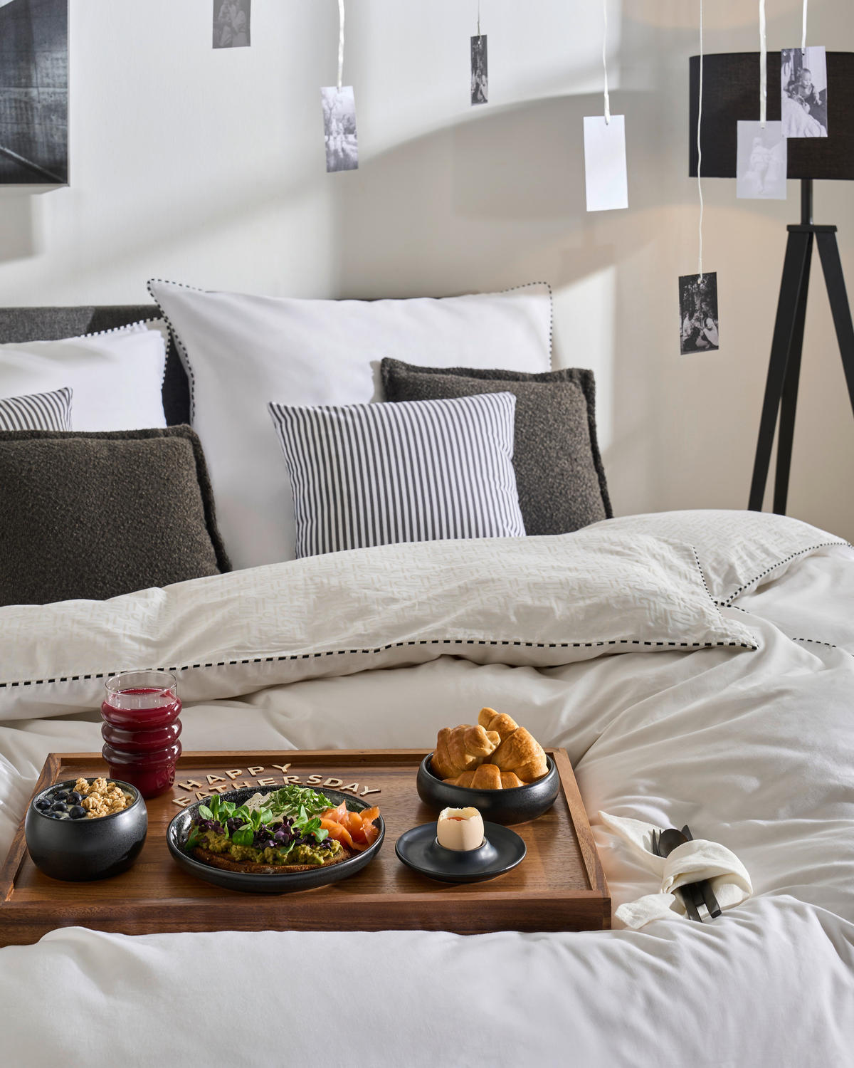 BOXSPRINGBETT 180/200 cm  in Grau  - Schwarz/Grau, KONVENTIONELL, Holz/Textil (180/200cm) - Jensen