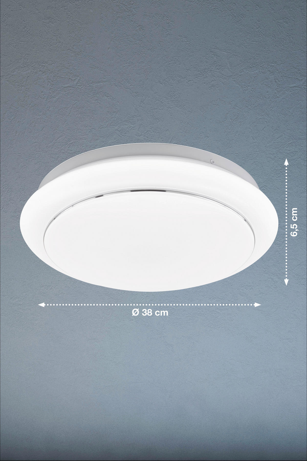 LED-DECKENLEUCHTE  38/6,50 cm    - Weiss, Basics, Glas/Metall (38/6,50cm) - Fischer & Honsel