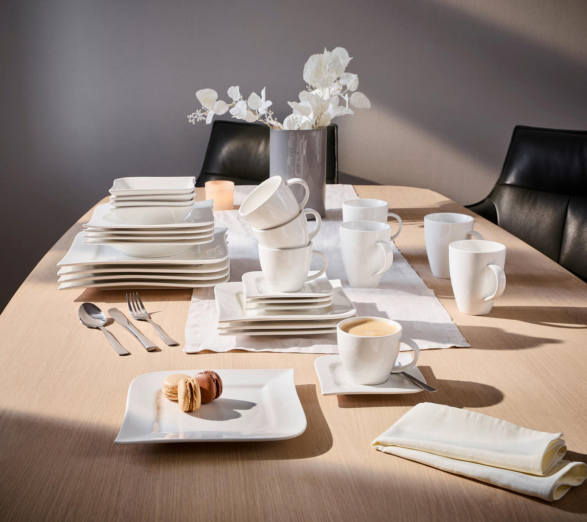 KOMBINOVANÁ SOUPRAVA 28dílné, porcelán keramika  - bílá, Basics, keramika - Ritzenhoff Breker