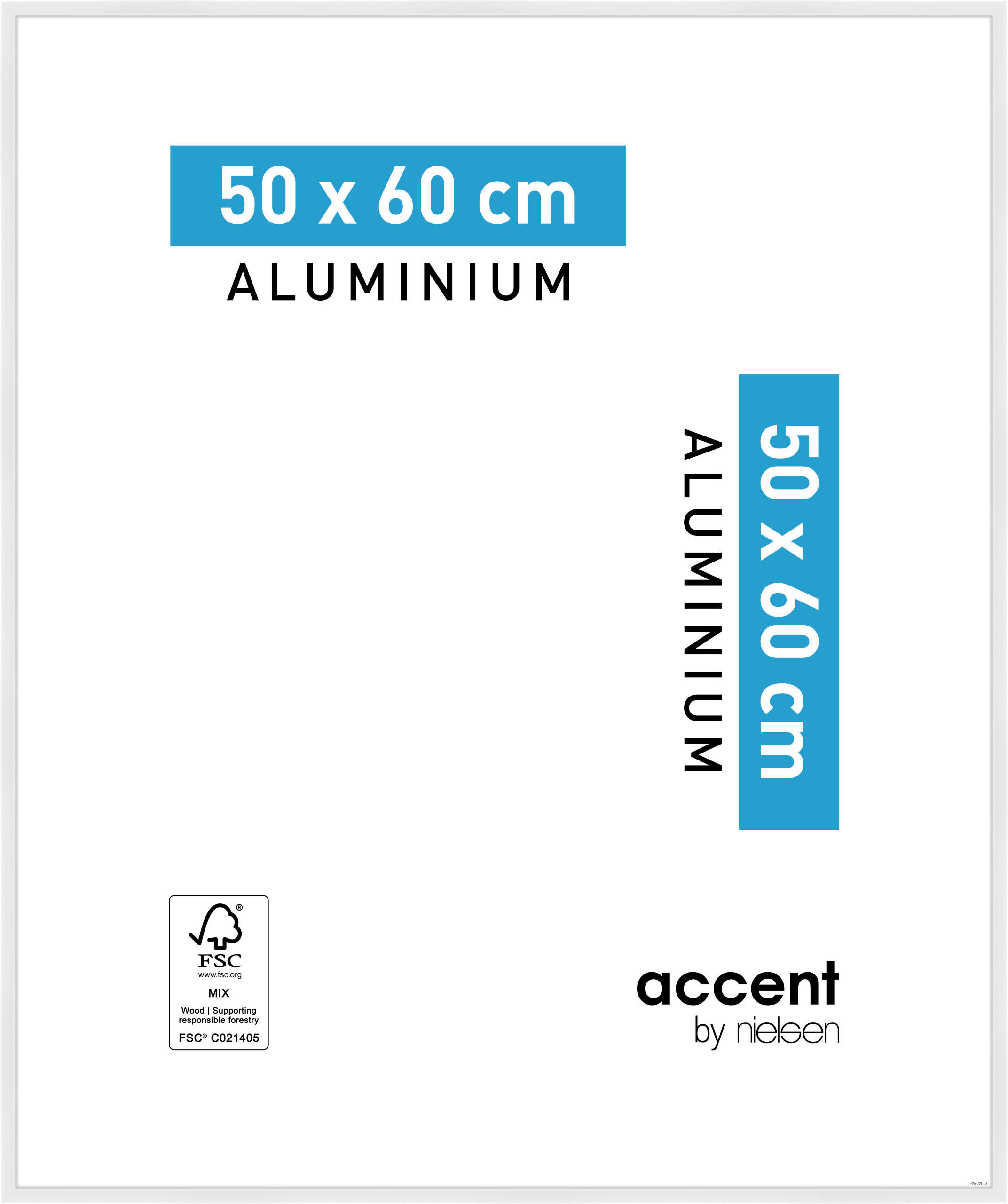 ALUMINIUMRAHMEN 50/60 cm  - Weiß, Basics, Glas/Metall (50/60cm) - Nielsen