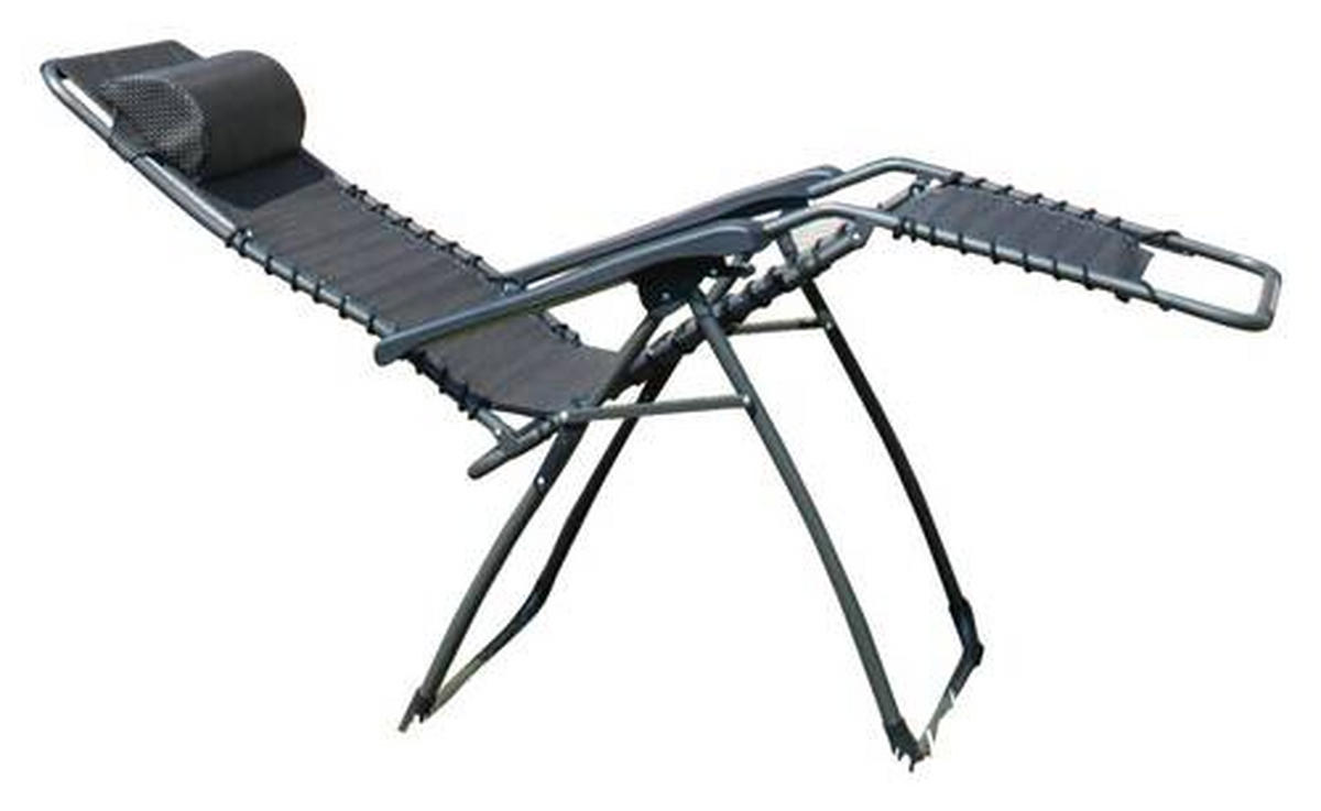 GARTEN-RELAXSESSEL Stahl  - Anthrazit, KONVENTIONELL, Kunststoff/Textil (67/120/67cm)