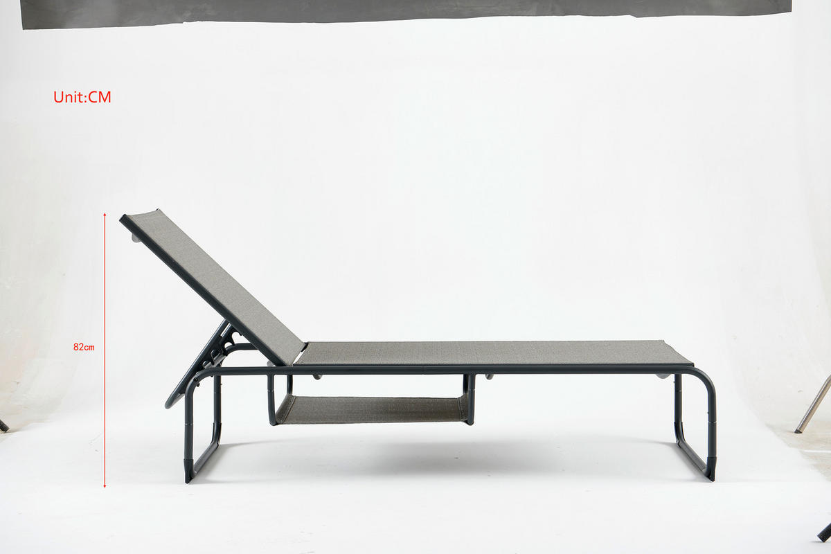 GARTENLIEGE 196/35/64 cm  - Anthrazit/Grau, MODERN, Textil/Metall (196/35/64cm) - Ambia Garden