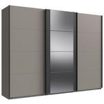 SCHWEBETÜRENSCHRANK  in Graphitfarben, Sahara  - Schwarz/Graphitfarben, KONVENTIONELL, Glas/Holzwerkstoff (270/208/64cm) - Carryhome