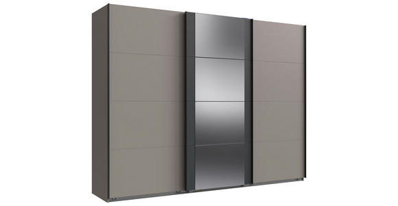 SCHWEBETÜRENSCHRANK  in Graphitfarben, Sahara  - Schwarz/Graphitfarben, KONVENTIONELL, Glas/Holzwerkstoff (270/208/64cm) - Carryhome