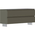 GARDEROBENBANK in 110/49/33 cm - Taupe/Alufarben, Design, Glas/Holzwerkstoff (110/49/33cm) - Moderano
