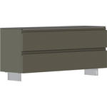 GARDEROBENBANK  in 110/49/33 cm  - Taupe/Alufarben, Design, Glas/Holzwerkstoff (110/49/33cm) - Moderano