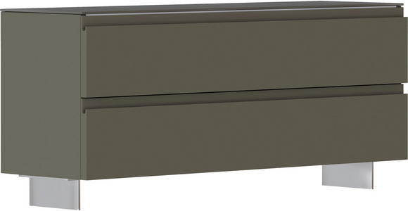 GARDEROBENBANK in 110/49/33 cm - Taupe/Alufarben, Design, Glas/Holzwerkstoff (110/49/33cm) - Moderano