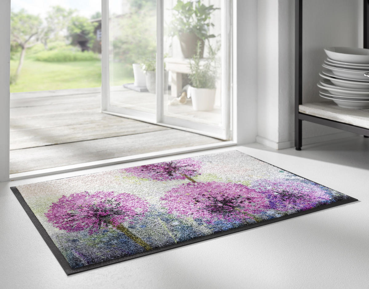 FUßMATTE 50/75 cm Alium  - Violett/Multicolor, KONVENTIONELL, Kunststoff/Textil (50/75cm) - wash+dry