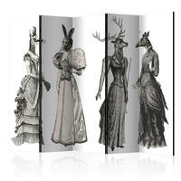 SKÄRMVÄGG  i trä, textil  grå, vit  - vit/grå, Basics, trä/textil (225/172/3cm) - artgeist