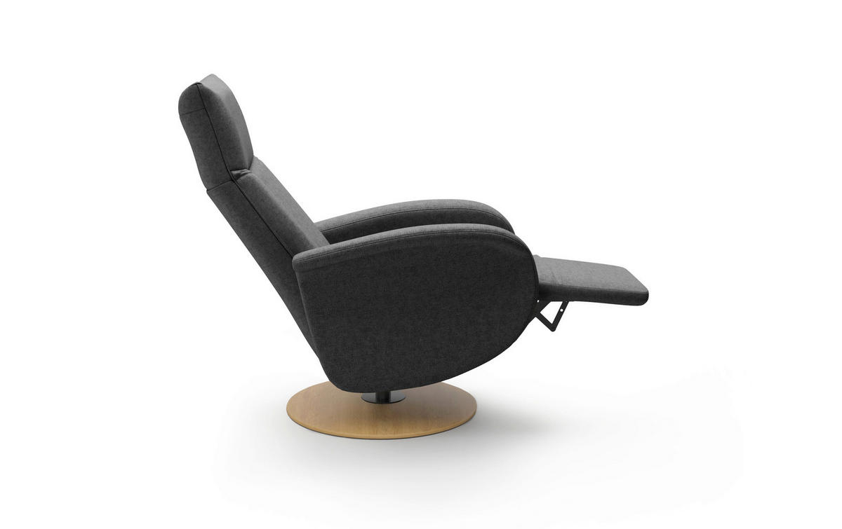 RELAXSESSEL Textil Dunkelgrau  - Eichefarben/Dunkelgrau, Konventionell, Holzwerkstoff/Textil (75/112/82cm) - Sit & More