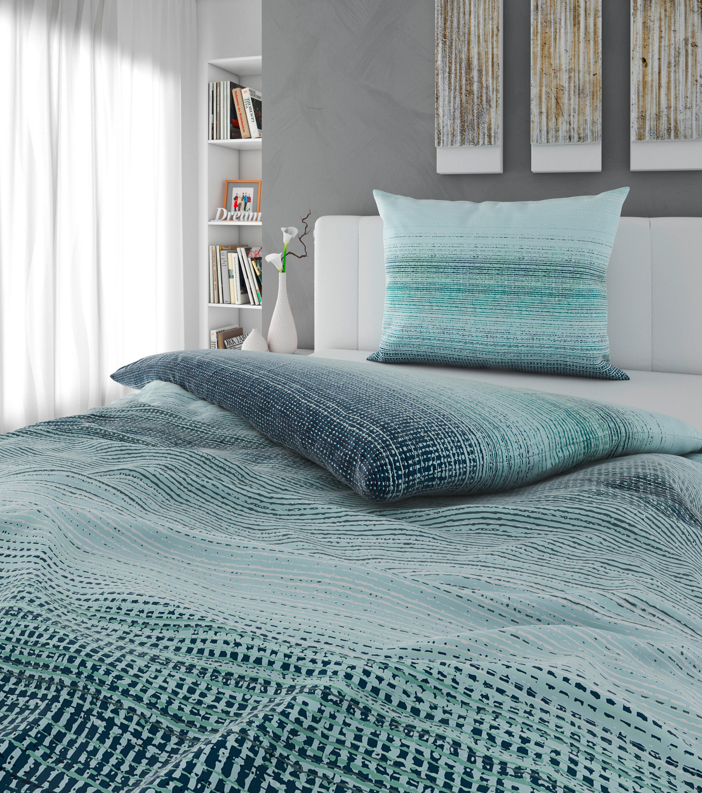 BETTWÄSCHE TANJA Satin 140/200 cm  - Blau, Basics, Textil (140/200cm) - Esposa