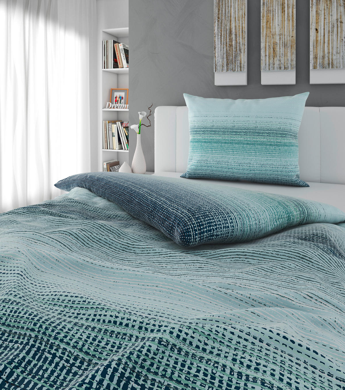 BETTWÄSCHE TANJA Satin 140/200 cm  - Blau, Basics, Textil (140/200cm) - Esposa
